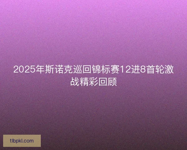 2025年斯诺克巡回锦标赛12进8首轮激战精彩回顾