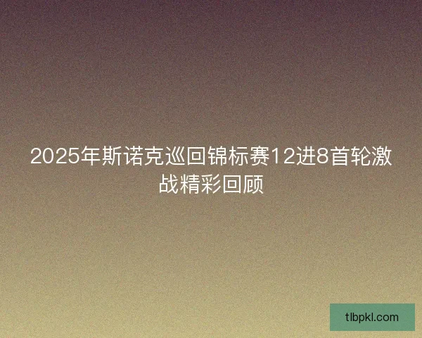 2025年斯诺克巡回锦标赛12进8首轮激战精彩回顾 2025年斯诺克巡回锦标赛12进8首轮激战精彩回顾